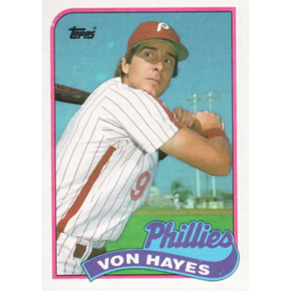 1989 Topps #385 Von Hayes NM-MT Philadelphia Phillies Baseball Card Image 1