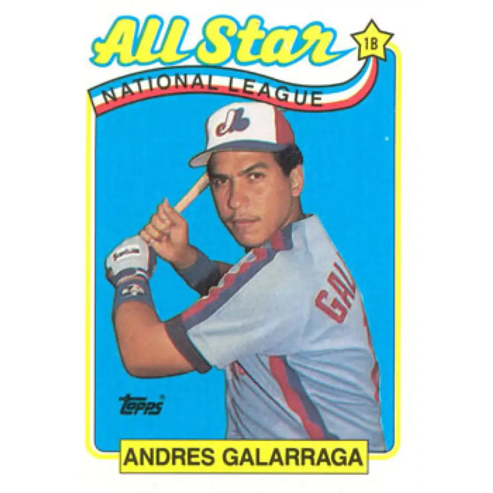 1989 Topps #386 Andres Galarraga AS NM-MT Montreal Expos Baseball Card Image 1