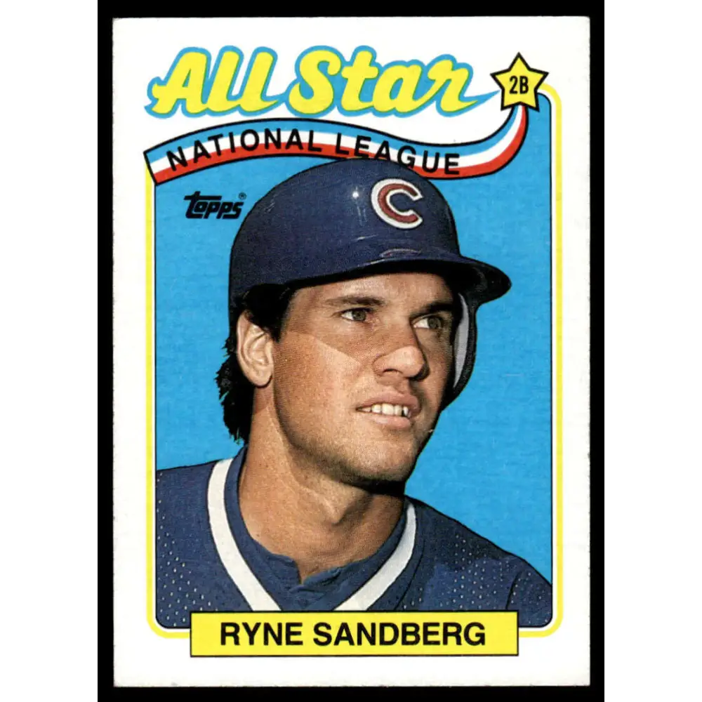 1989 Topps #387 Ryne Sandberg EX Chicago Cubs Baseball Card Image 1
