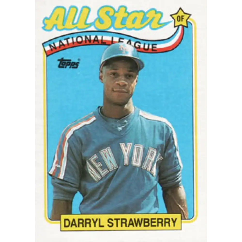 1989 Topps #390 Darryl Strawberry AS NM-MT New York Mets Baseball Card Image 1