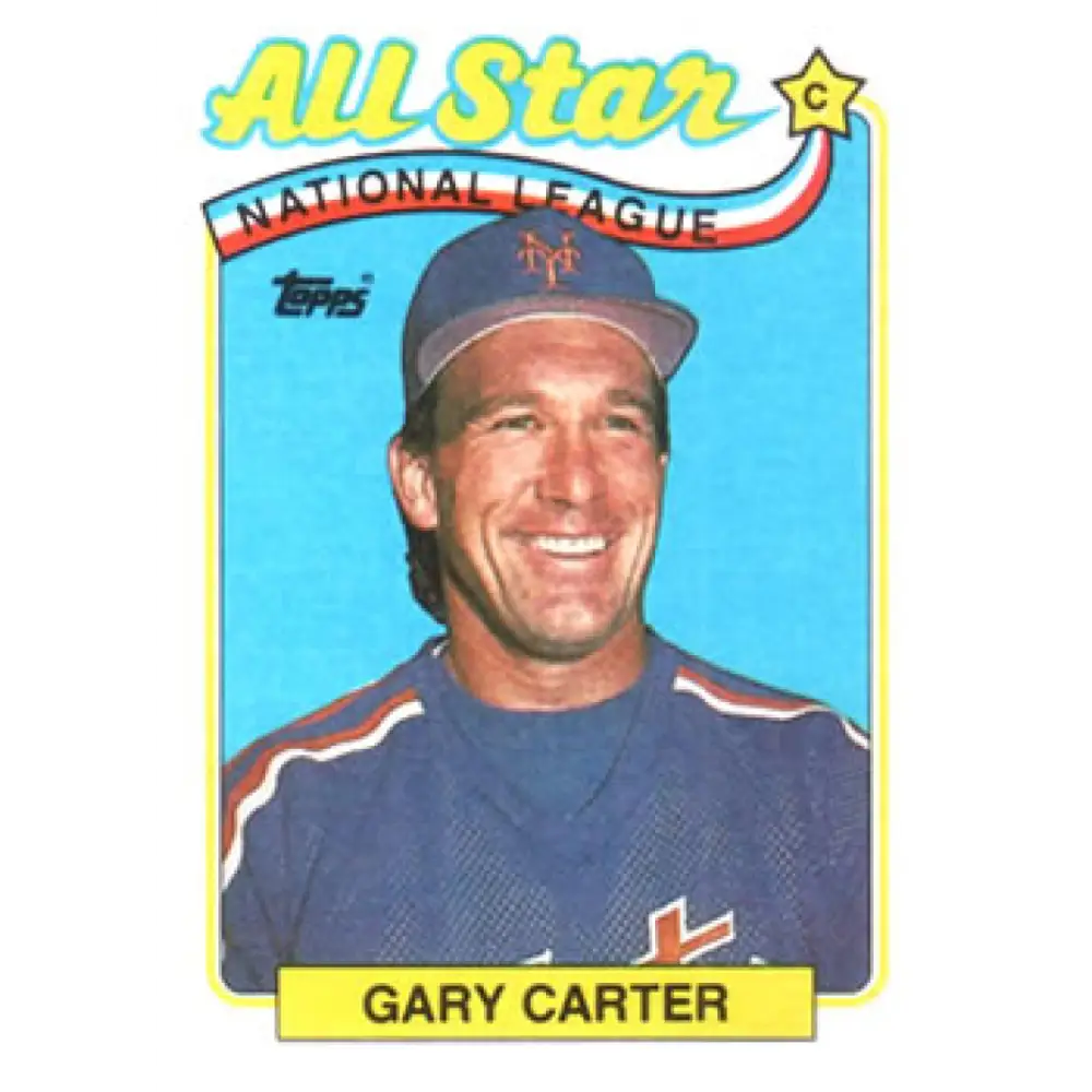 1989 Topps #393 Gary Carter AS NM-MT New York Mets Baseball Card Image 1