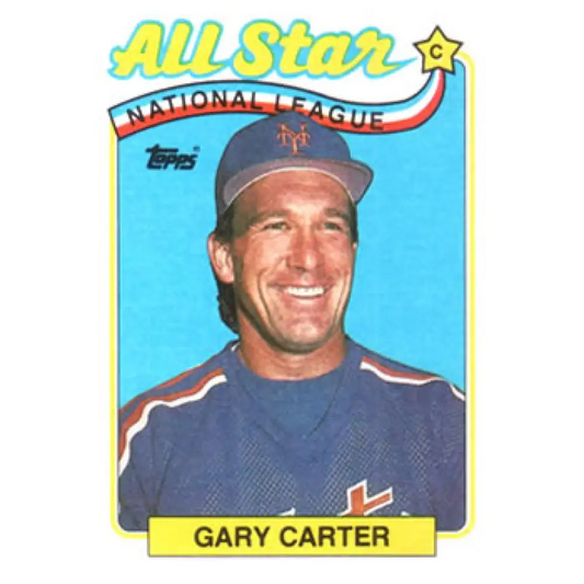 1989 Topps #393 Gary Carter AS NM-MT New York Mets Baseball Card Image 1