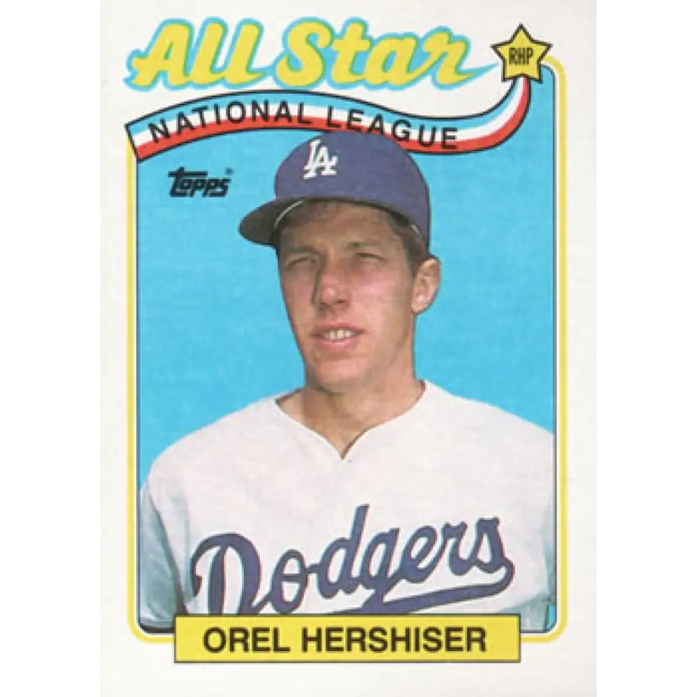 1989 Topps #394 Orel Hershiser AS NM-MT Los Angeles Dodgers Baseball Card Image 1