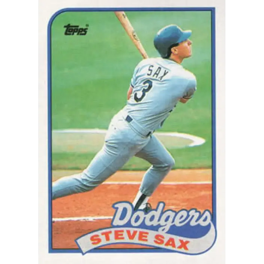 1989 Topps #40 Steve Sax NM-MT Los Angeles Dodgers Baseball Card Image 1