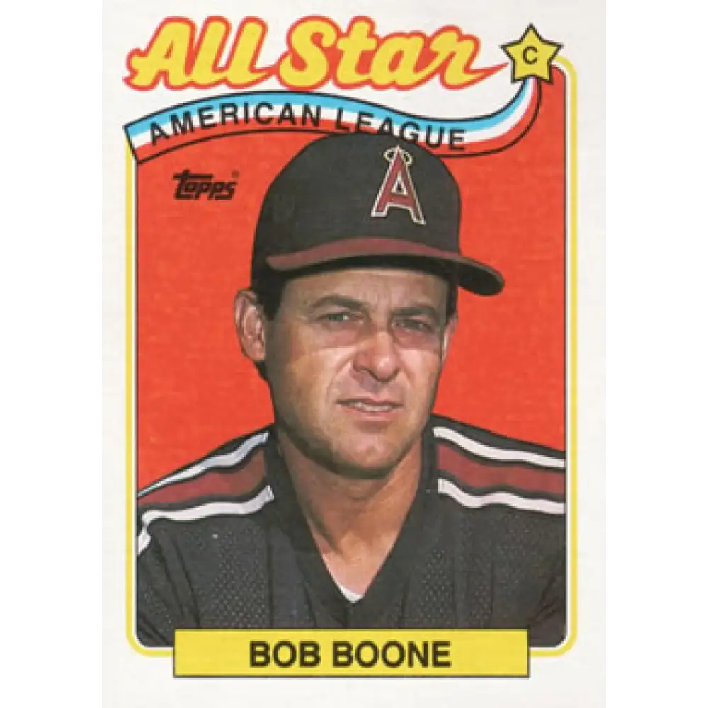 1989 Topps #404 Bob Boone AS NM-MT California Angels Baseball Card Image 1