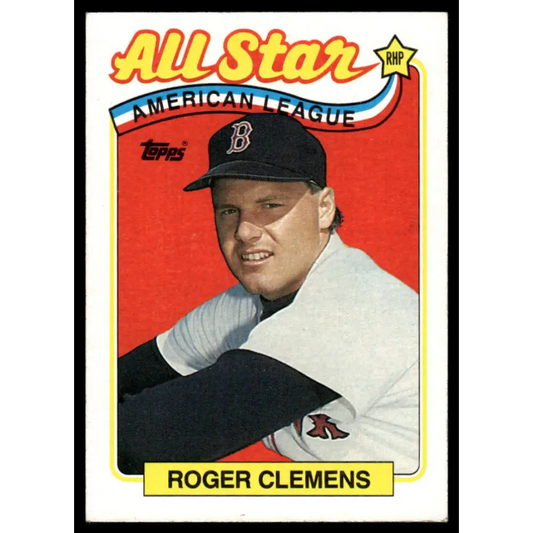 1989 Topps #405 Roger Clemens EX/NM Boston Red Sox Baseball Card Image 1