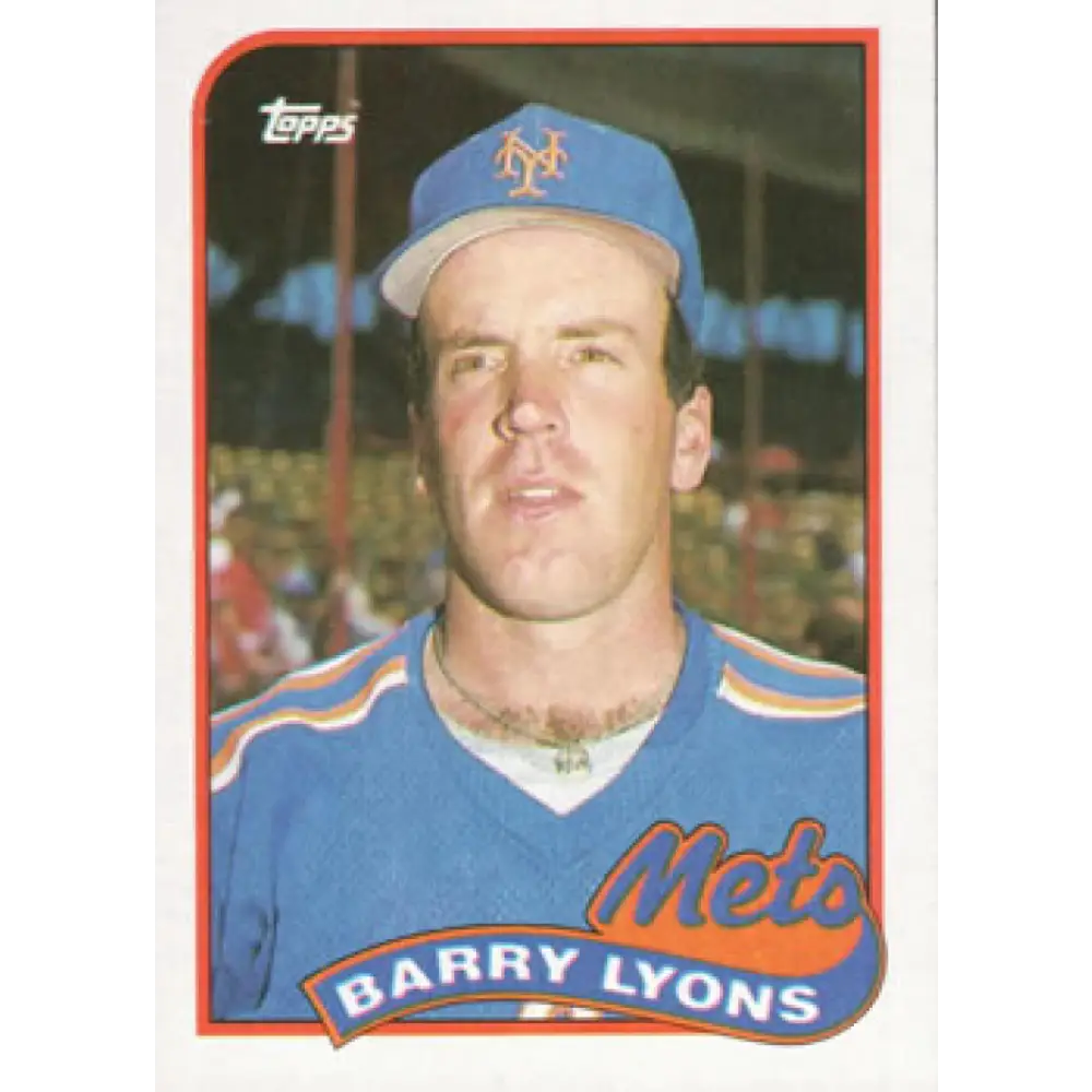 1989 Topps #412 Barry Lyons NM-MT New York Mets Baseball Card Image 1