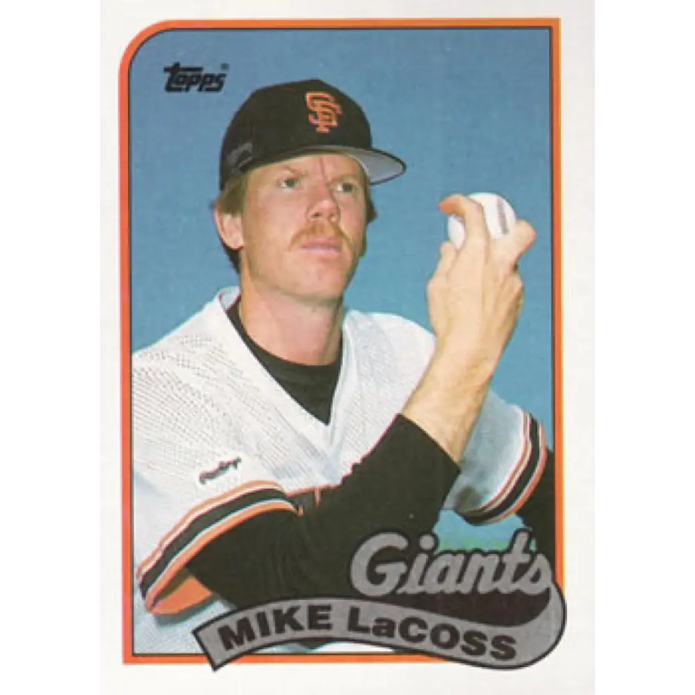 1989 Topps #417 Mike LaCoss NM-MT San Francisco Giants Baseball Card Image 1