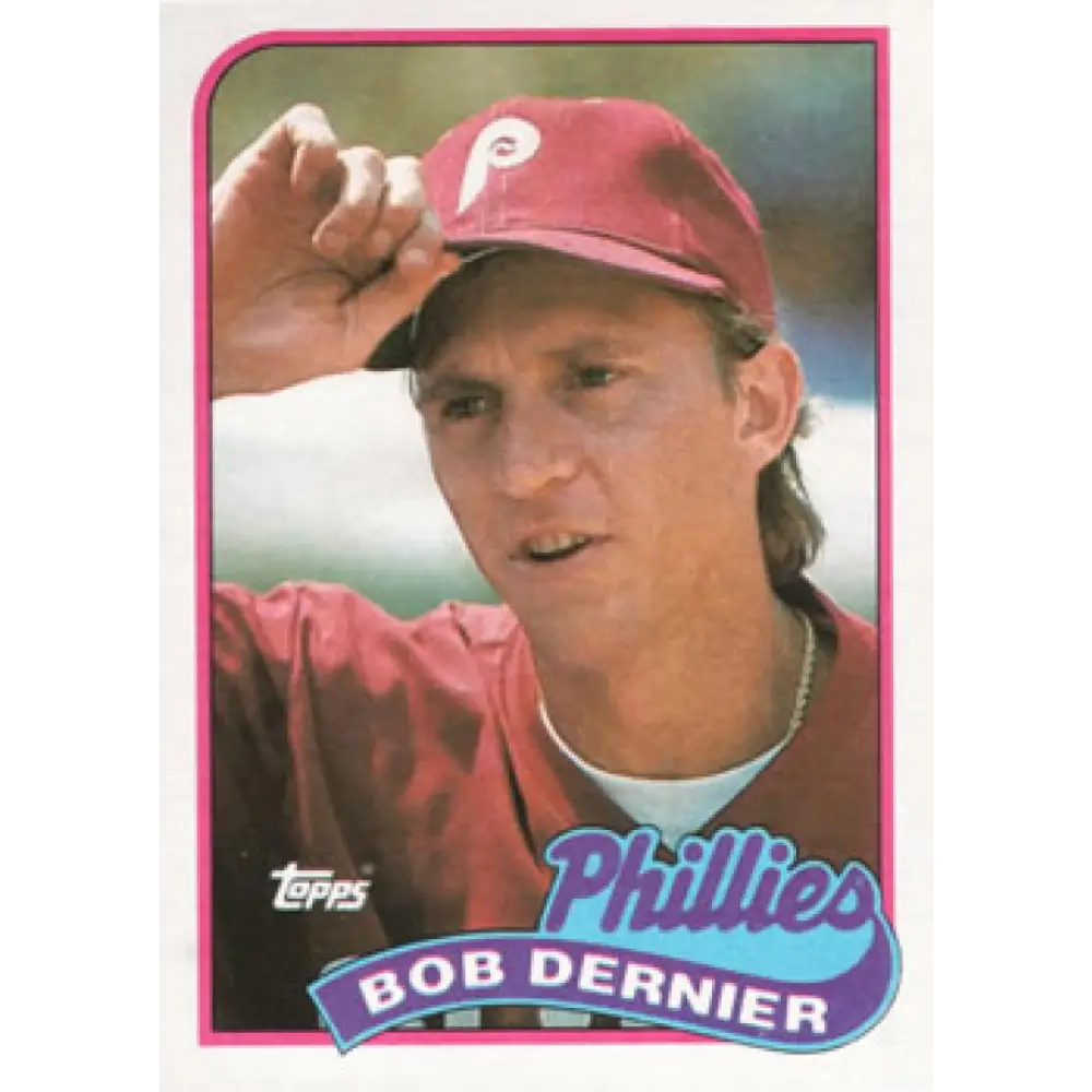 1989 Topps #418 Bob Dernier NM-MT Philadelphia Phillies Baseball Card Image 1