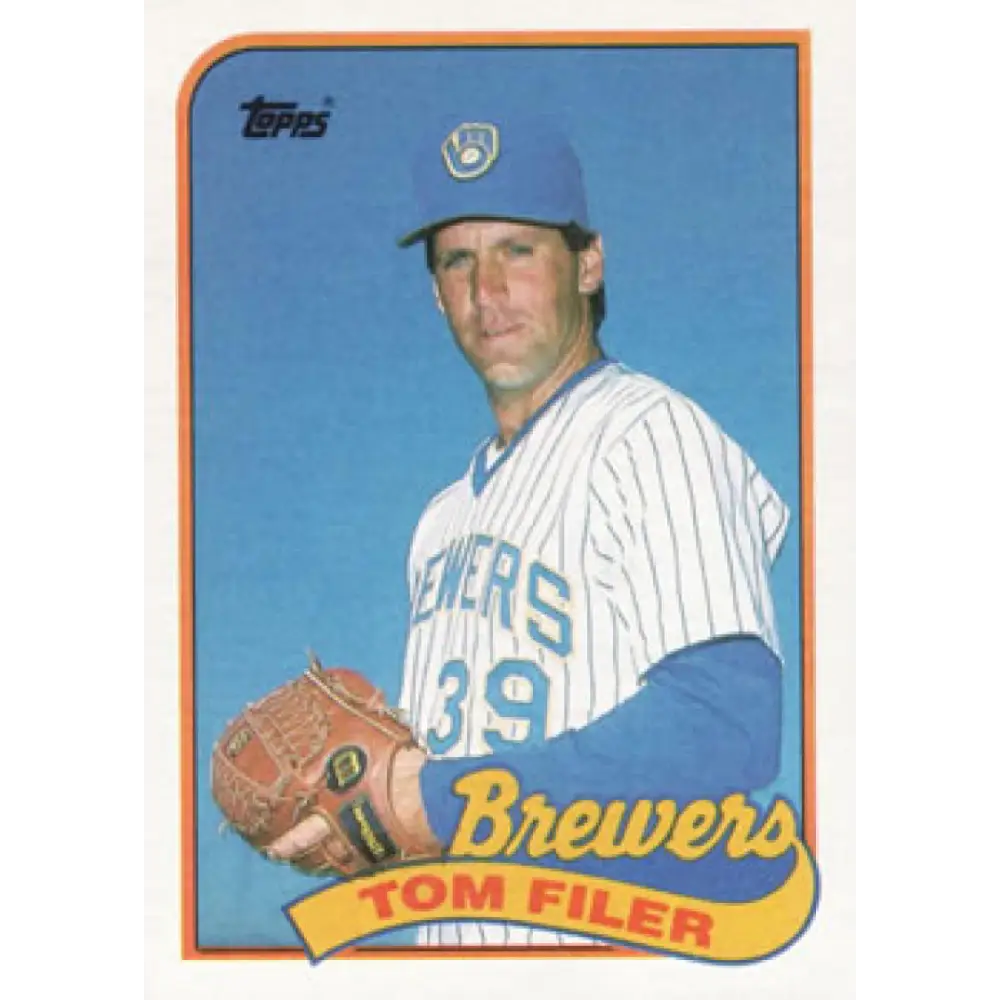 1989 Topps #419 Tom Filer NM-MT Milwaukee Brewers Baseball Card Image 1