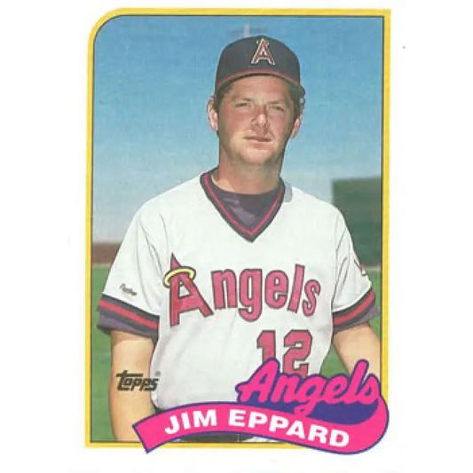1989 Topps #42 Jim Eppard NM-MT California Angels Baseball Card Image 1