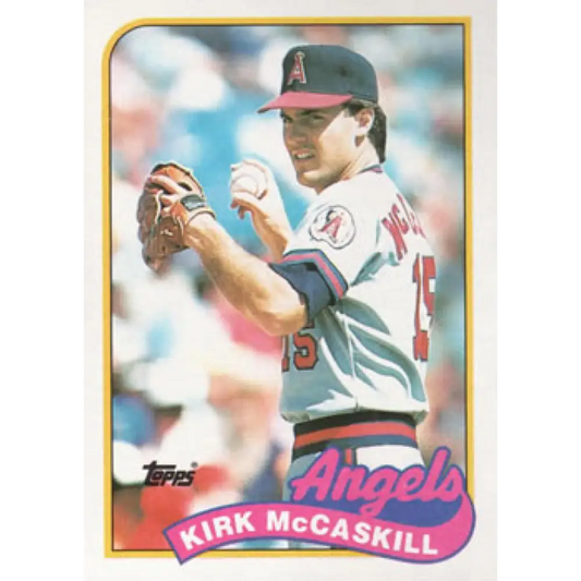 1989 Topps #421 Kirk McCaskill NM-MT California Angels Baseball Card Image 1