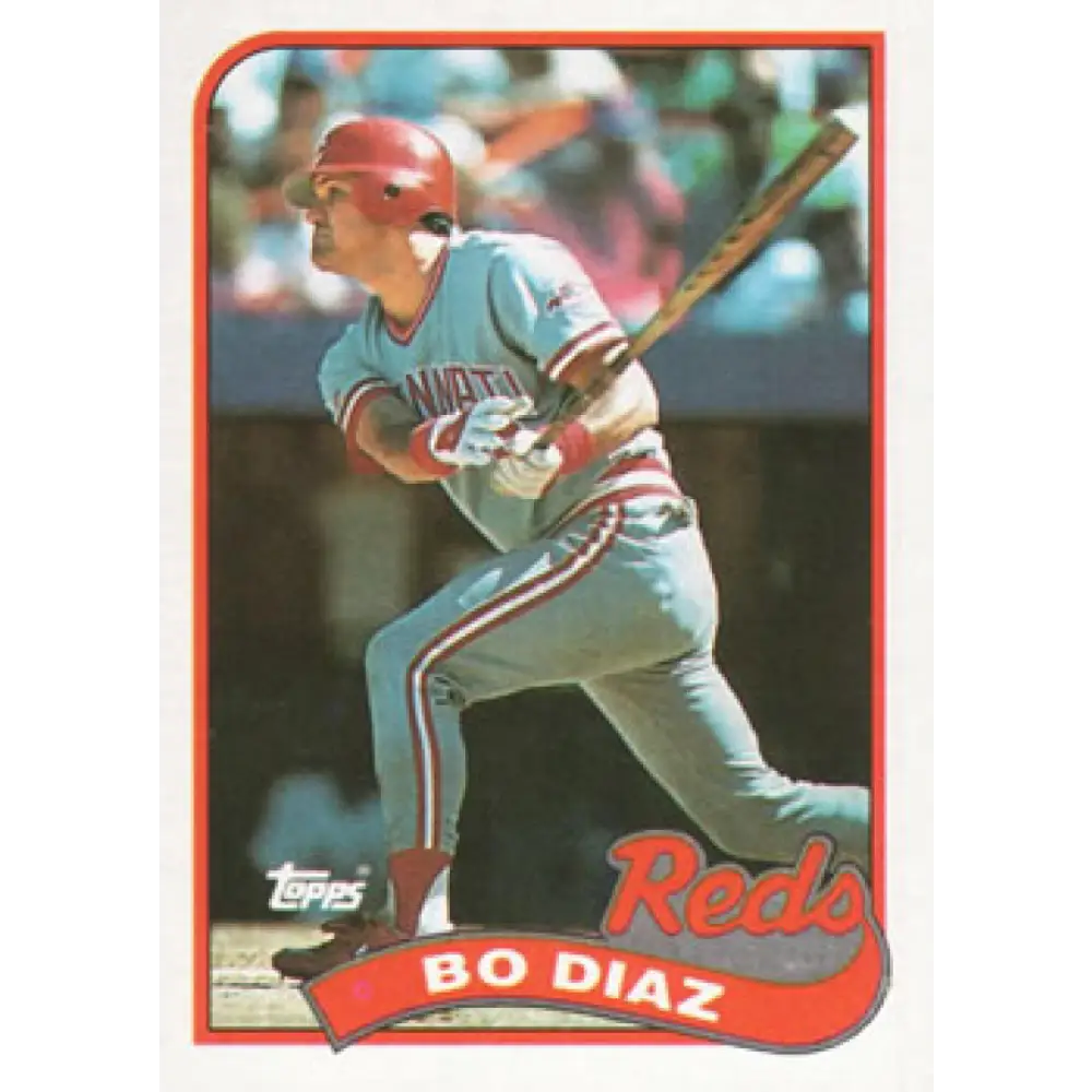 1989 Topps #422 Bo Diaz NM-MT Cincinnati Reds Baseball Card Image 1