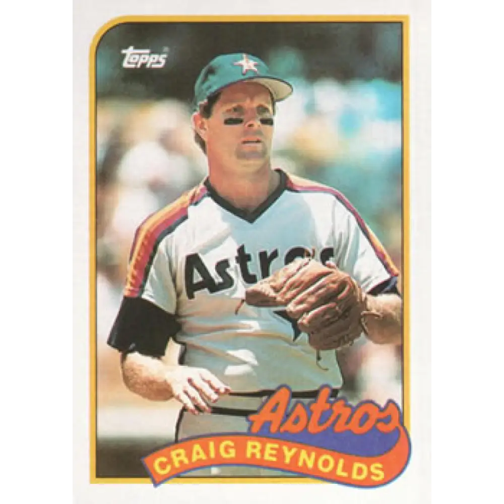 1989 Topps #428 Craig Reynolds NM-MT Houston Astros Baseball Card Image 1