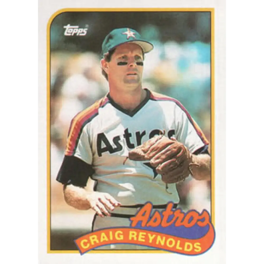 1989 Topps #428 Craig Reynolds NM-MT Houston Astros Baseball Card Image 1