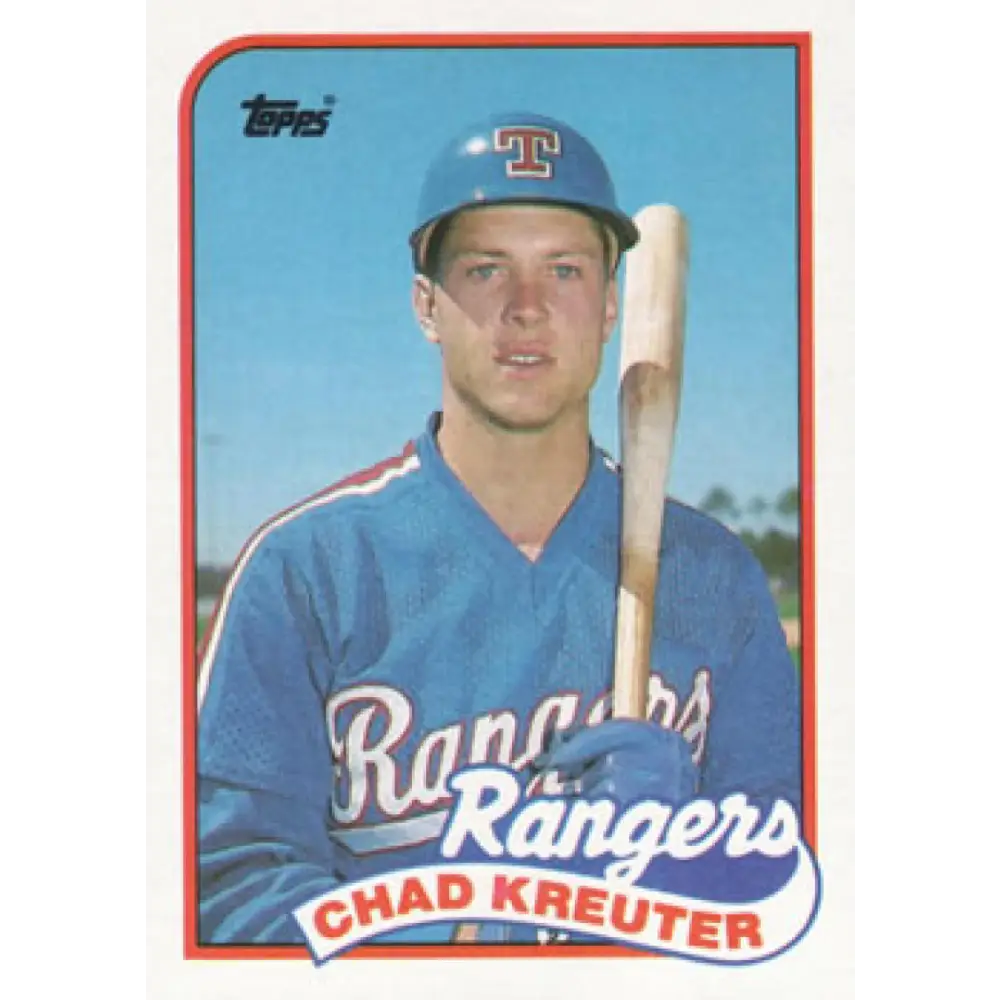 1989 Topps #432 Chad Kreuter NM-MT RC Rookie Texas Rangers Baseball Card Image 1