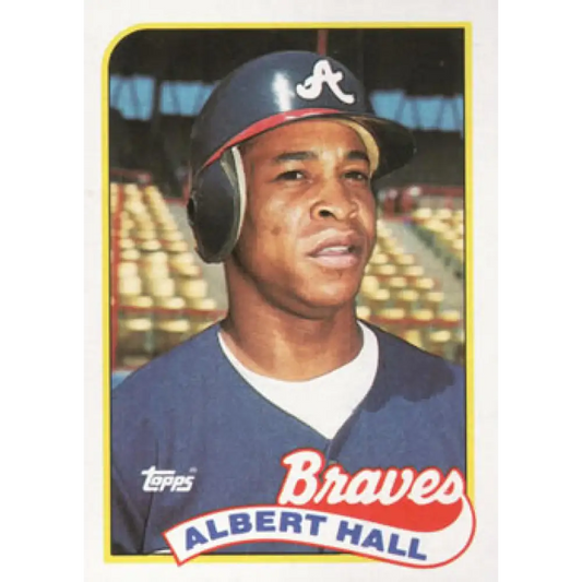 1989 Topps #433 Albert Hall NM-MT Atlanta Braves Baseball Card Image 1
