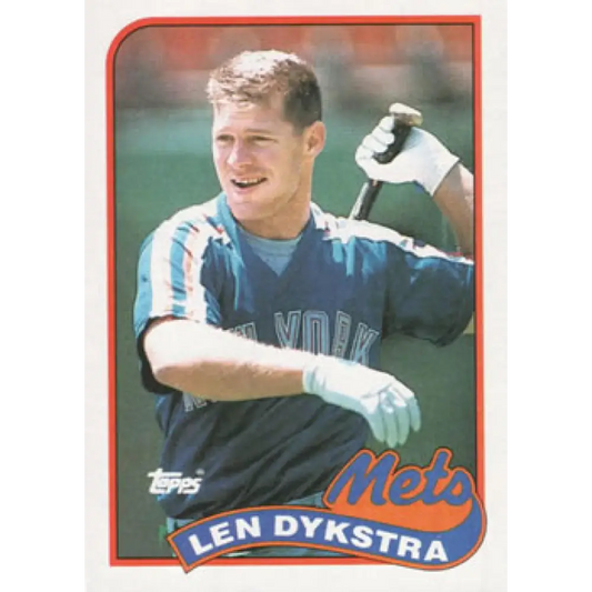 1989 Topps #435 Lenny Dykstra NM-MT New York Mets Baseball Card Image 1