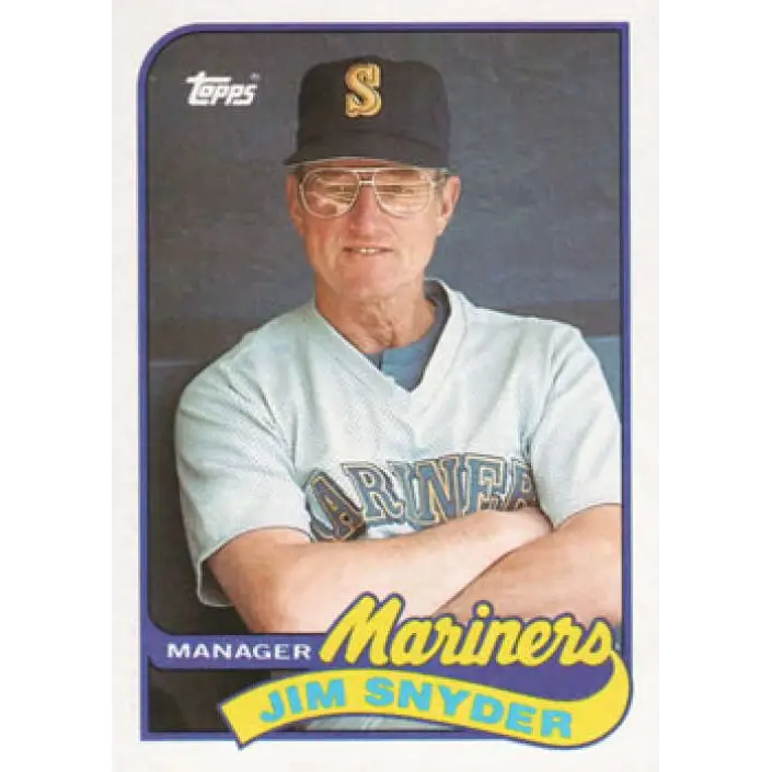 1989 Topps #44 Jim Snyder MG NM-MT Seattle Mariners Baseball Card Image 1