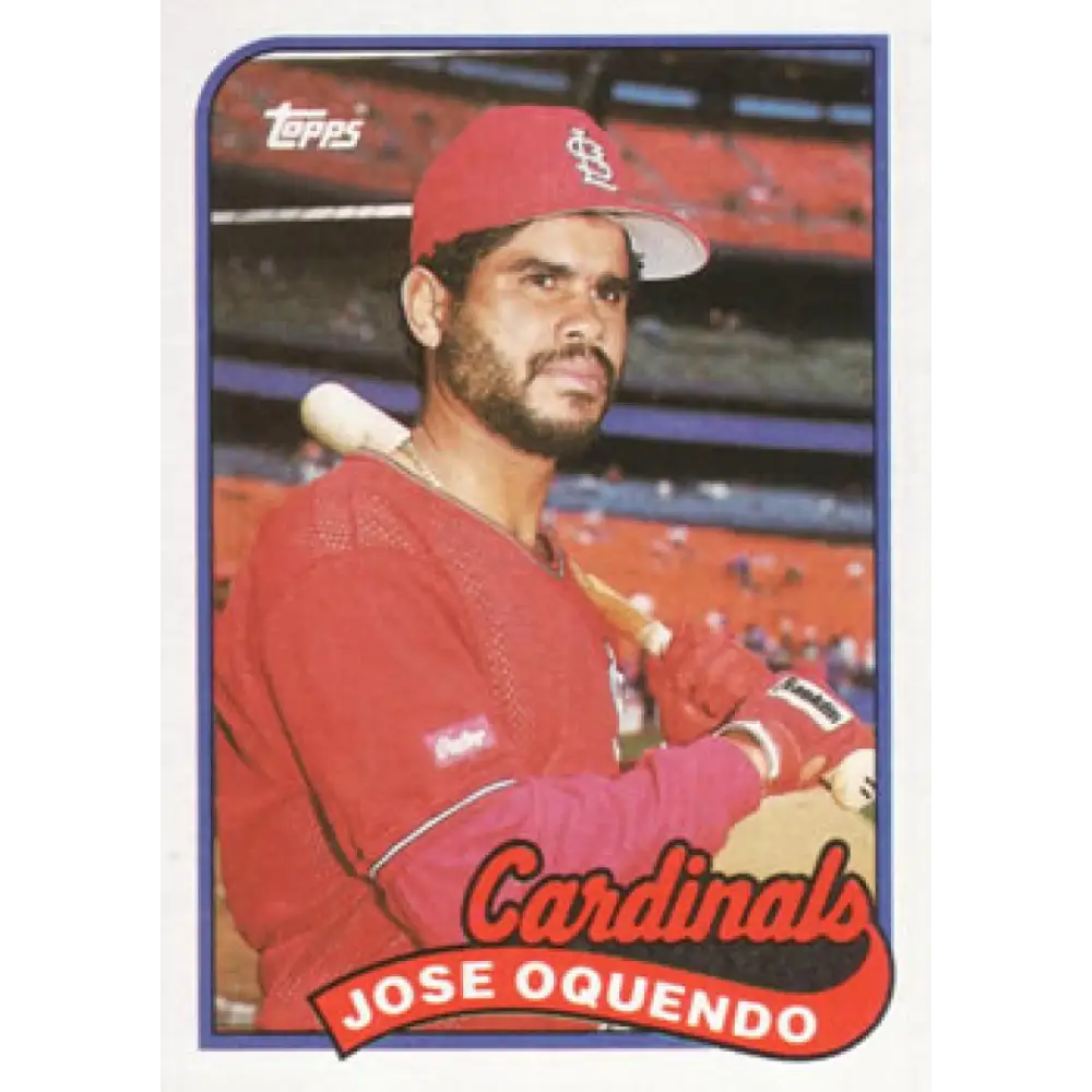 1989 Topps #442 Jose Oquendo NM-MT St. Louis Cardinals Baseball Card Image 1