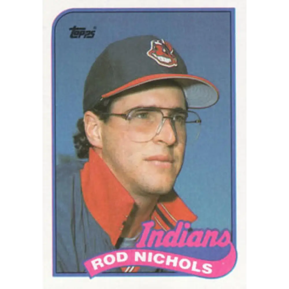 1989 Topps #443 Rod Nichols NM-MT RC Rookie Cleveland Indians Baseball Card Image 1