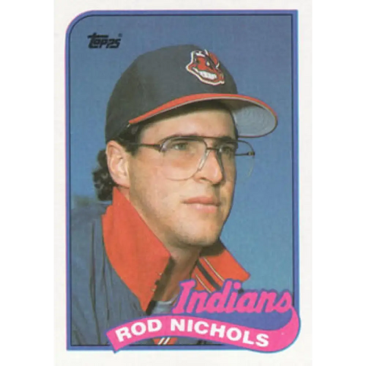 1989 Topps #443 Rod Nichols NM-MT RC Rookie Cleveland Indians Baseball Card Image 1