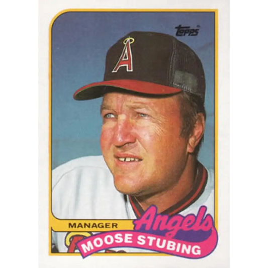 1989 Topps #444 Moose Stubing MG NM-MT California Angels Baseball Card Image 1