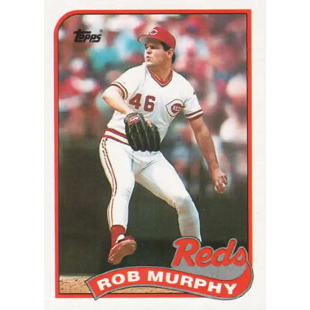 1989 Topps #446 Rob Murphy NM-MT Cincinnati Reds Baseball Card Image 1