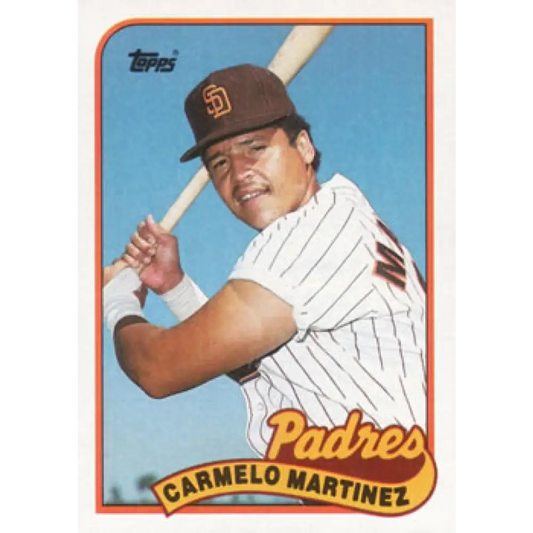 1989 Topps #449 Carmelo Martinez NM-MT San Diego Padres Baseball Card Image 1