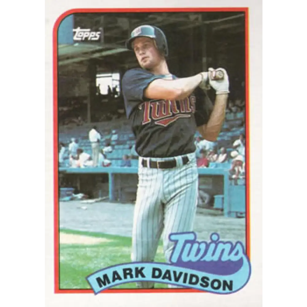 1989 Topps #451 Mark Davidson NM-MT Minnesota Twins Baseball Card Image 1