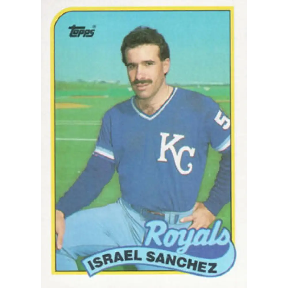 1989 Topps #452 Israel Sanchez NM-MT Kansas City Royals Baseball Card Image 1