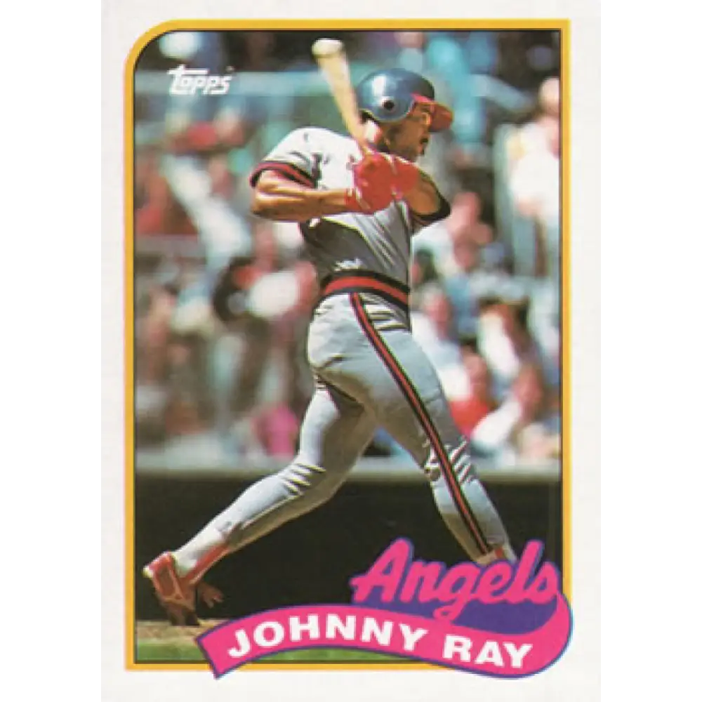 1989 Topps #455 Johnny Ray NM-MT California Angels Baseball Card Image 1