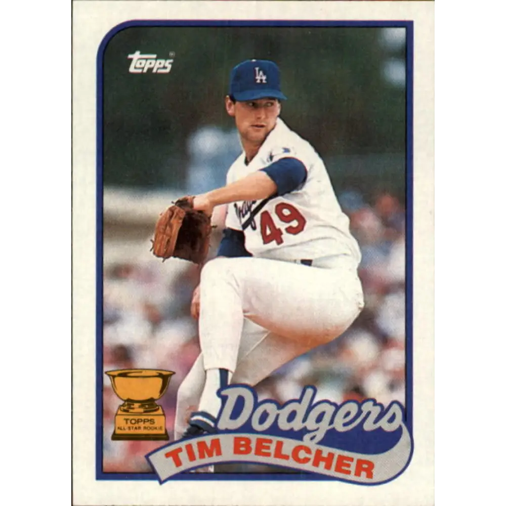 1989 Topps #456 Tim Belcher NM-MT Los Angeles Dodgers Baseball Card Image 1