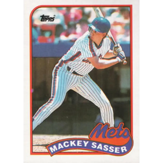 1989 Topps #457 Mackey Sasser NM-MT New York Mets Baseball Card Image 1