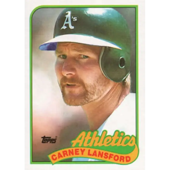 1989 Topps #47 Carney Lansford NM-MT Oakland Athletics Baseball Card Image 1