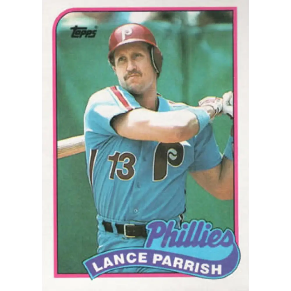 1989 Topps #470 Lance Parrish NM-MT Philadelphia Phillies Baseball Card Image 1