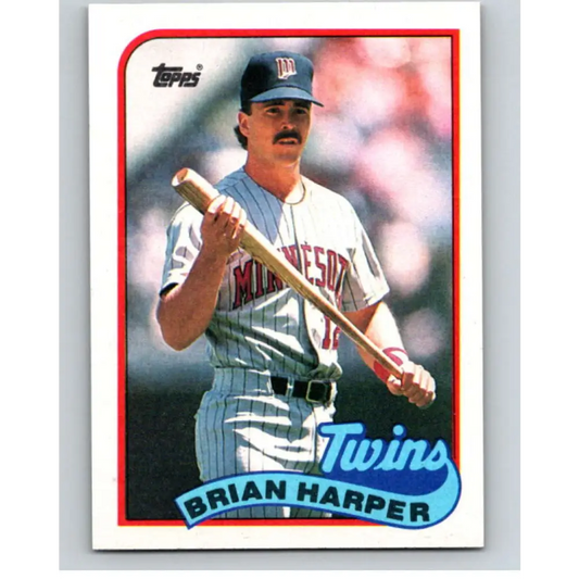1989 Topps #472 Brian Harper NM-MT Minnesota Twins Baseball Card Image 1