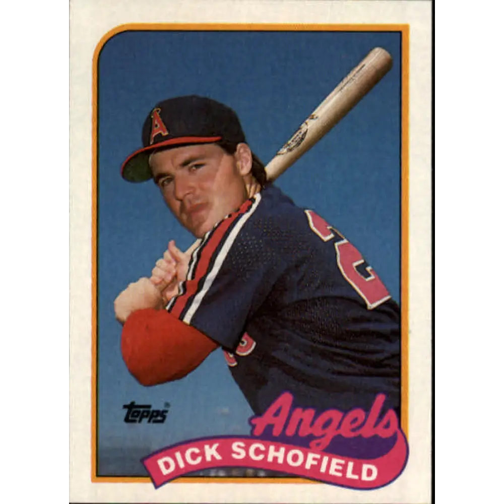 1989 Topps #477 Dick Schofield NM-MT California Angels Baseball Card Image 1