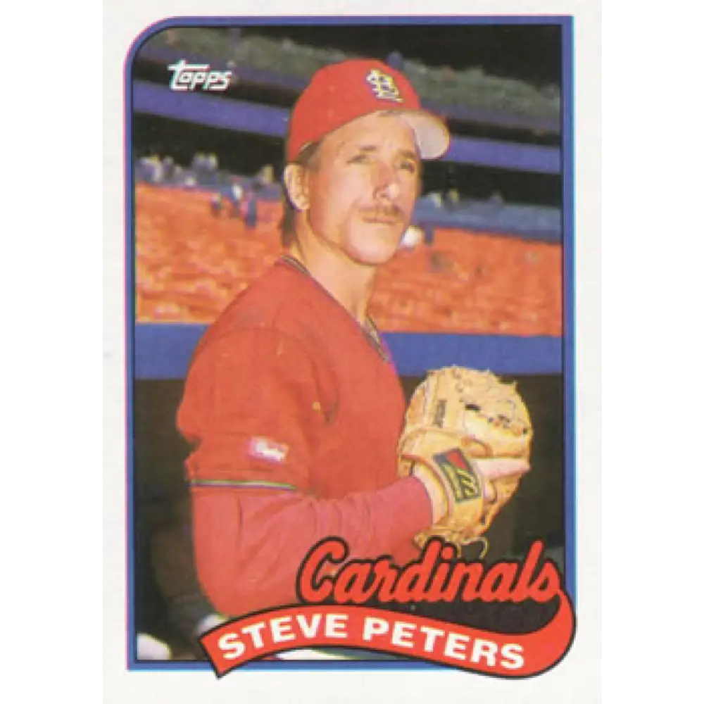 1989 Topps #482 Steve Peters NM-MT St. Louis Cardinals Baseball Card Image 1