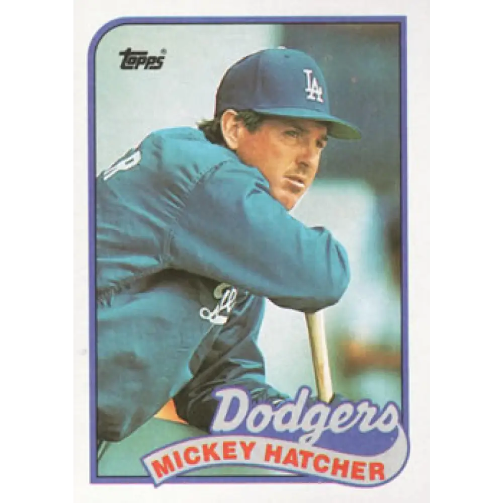 1989 Topps #483 Mickey Hatcher NM-MT Los Angeles Dodgers Baseball Card Image 1