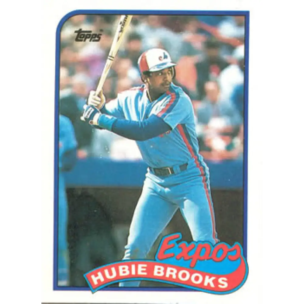 1989 Topps #485 Hubie Brooks NM-MT Montreal Expos Baseball Card Image 1