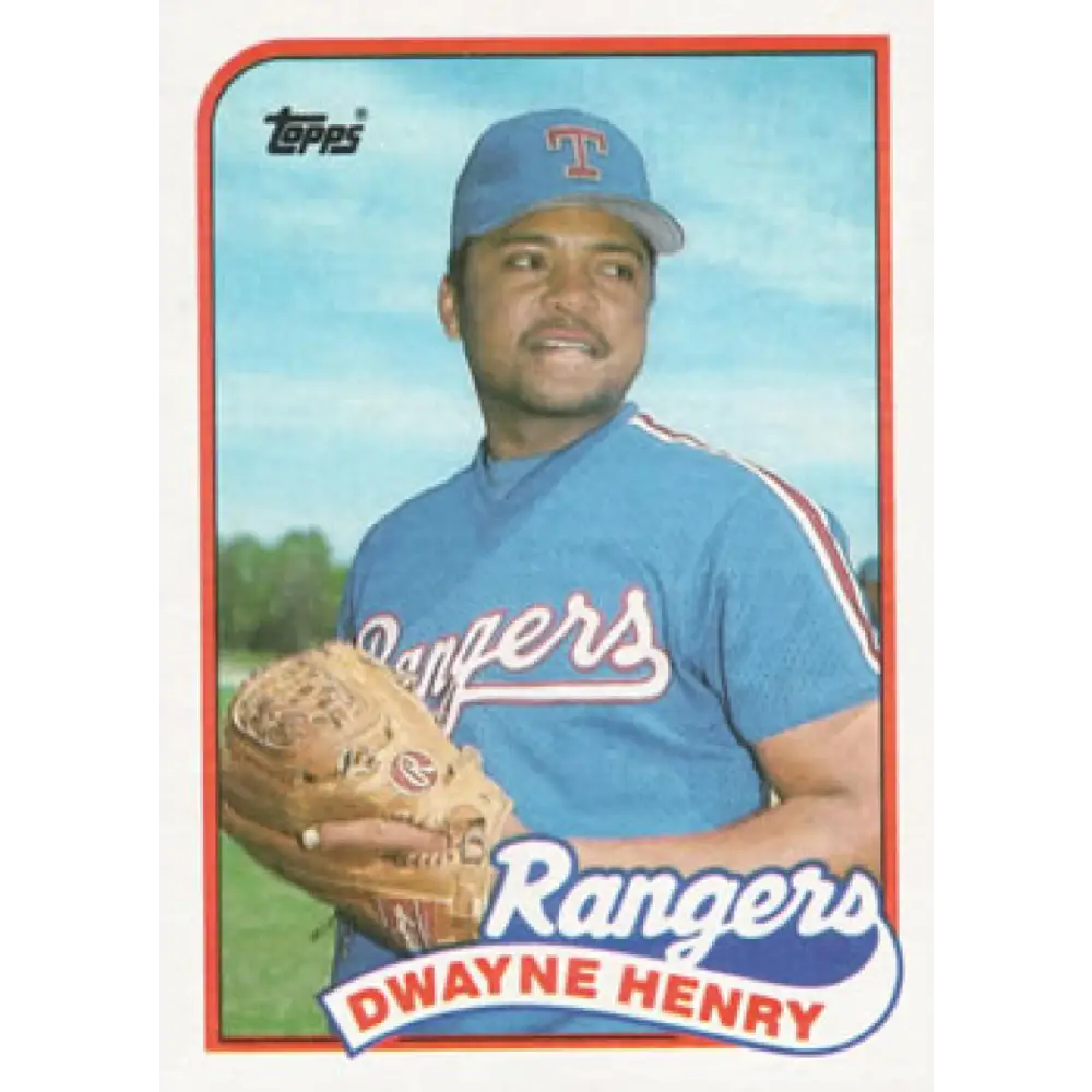 1989 Topps #496 Dwayne Henry NM-MT Texas Rangers Baseball Card Image 1