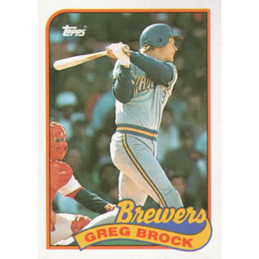 1989 Topps #517 Greg Brock NM-MT Milwaukee Brewers Baseball Card Image 1