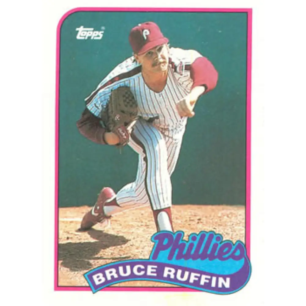 1989 Topps #518 Bruce Ruffin NM-MT Philadelphia Phillies Baseball Card Image 2