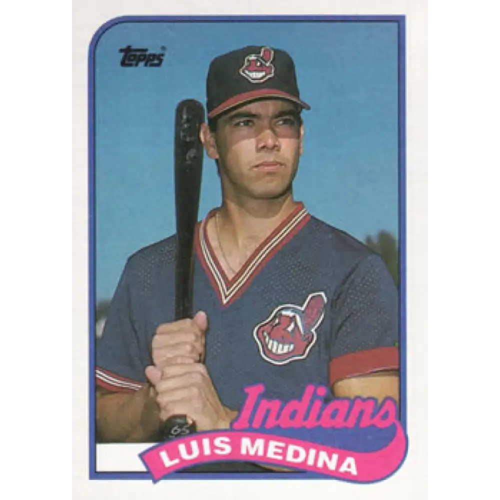 1989 Topps #528 Luis Medina NM-MT RC Rookie Cleveland Indians Baseball Card Image 1