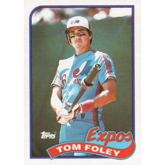 1989 Topps #529 Tom Foley NM-MT Montreal Expos Baseball Card Image 1
