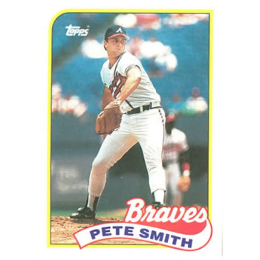 1989 Topps #537 Pete Smith NM-MT Atlanta Braves Baseball Card Image 1
