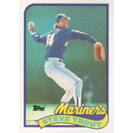 1989 Topps #54 Steve Trout NM-MT Seattle Mariners Baseball Card Image 1