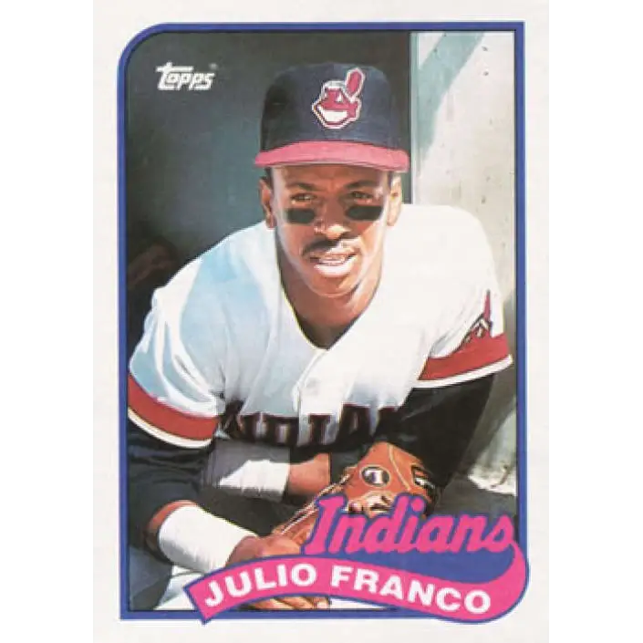 1989 Topps #55 Julio Franco NM-MT Cleveland Indians Baseball Card Image 1