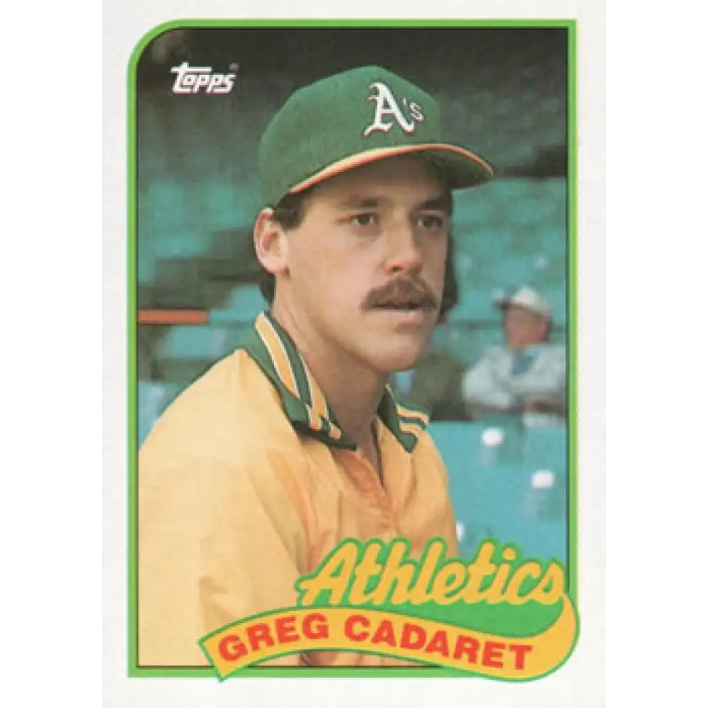 1989 Topps #552 Greg Cadaret NM-MT Oakland Athletics Baseball Card Image 1